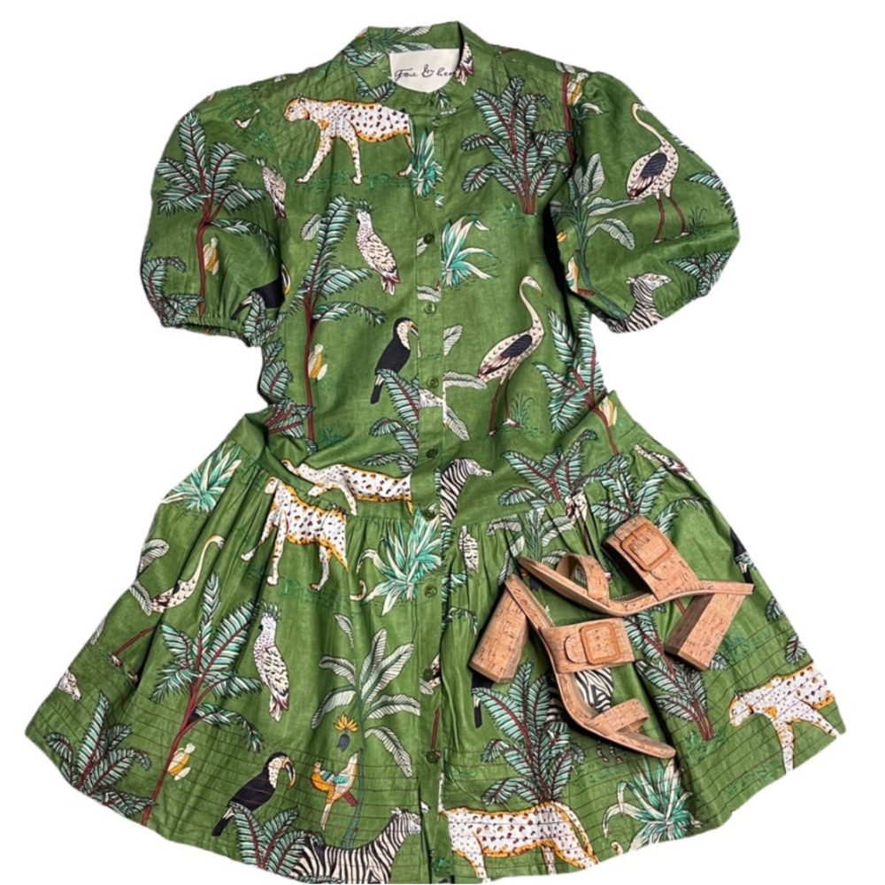 Fox & Hen Puffed Sleeve Dress
